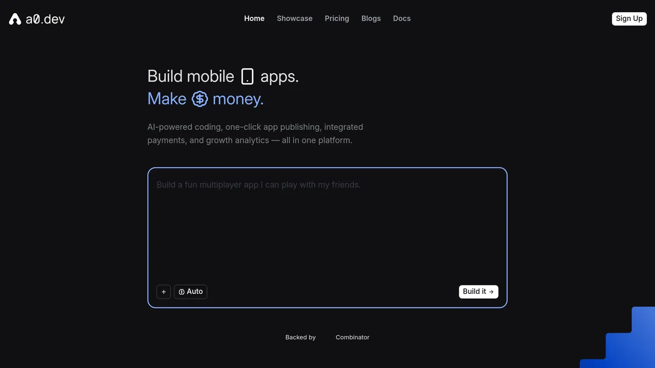 a0.dev screenshot