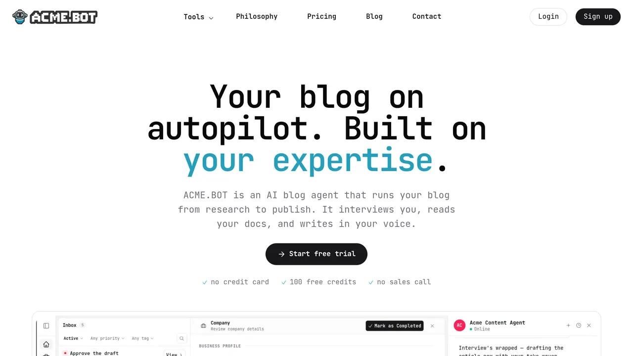 Screenshot of ACME.BOT