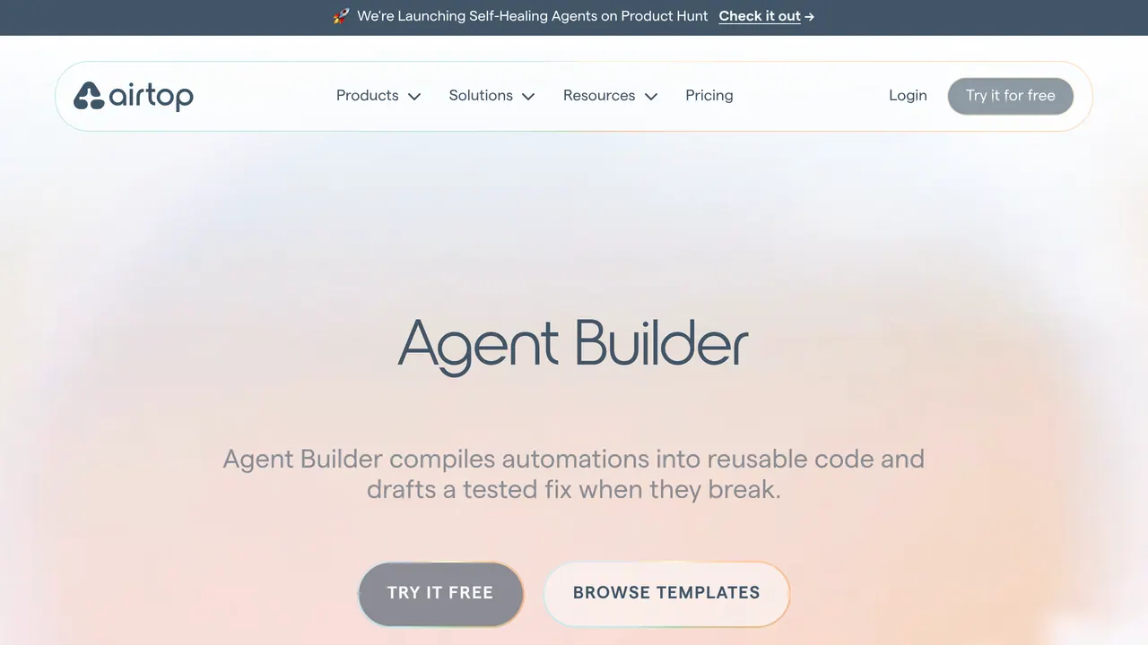 Screenshot of Agent Builder by Airtop