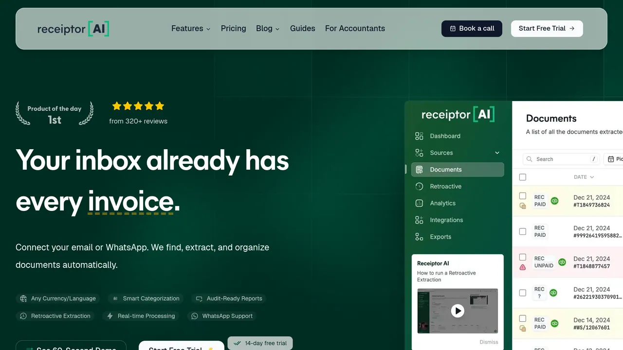 Screenshot of Agent Mode by Receiptor AI