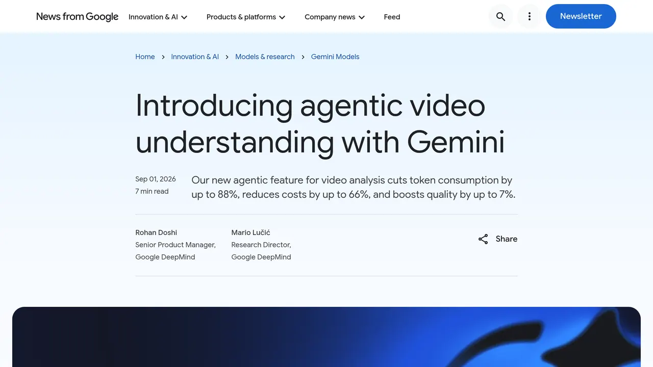 Screenshot of Agentic Video Understanding in Gemini