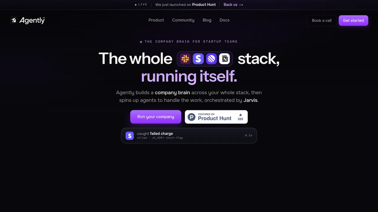 Screenshot of Agently