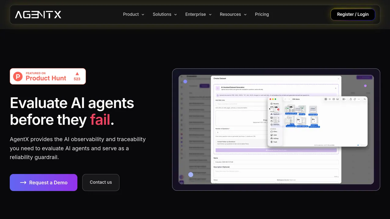 Screenshot of AgentX