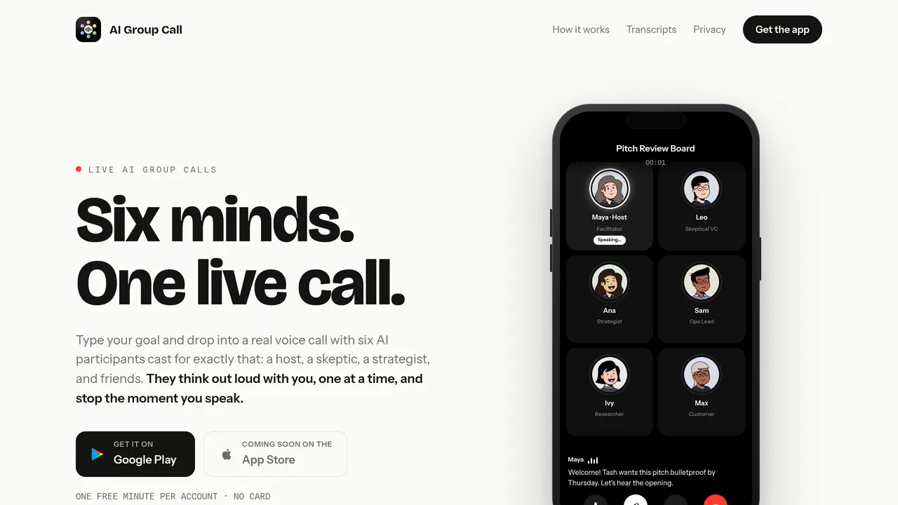 Screenshot of AI Group Call
