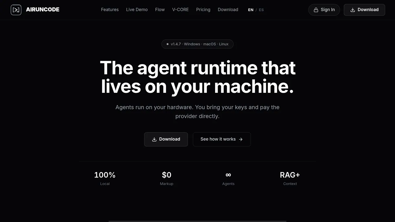 Screenshot of Airuncode
