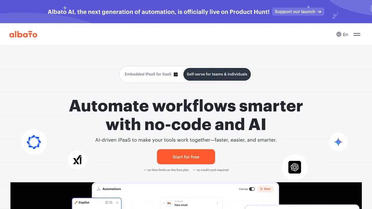Screenshot of Albato AI