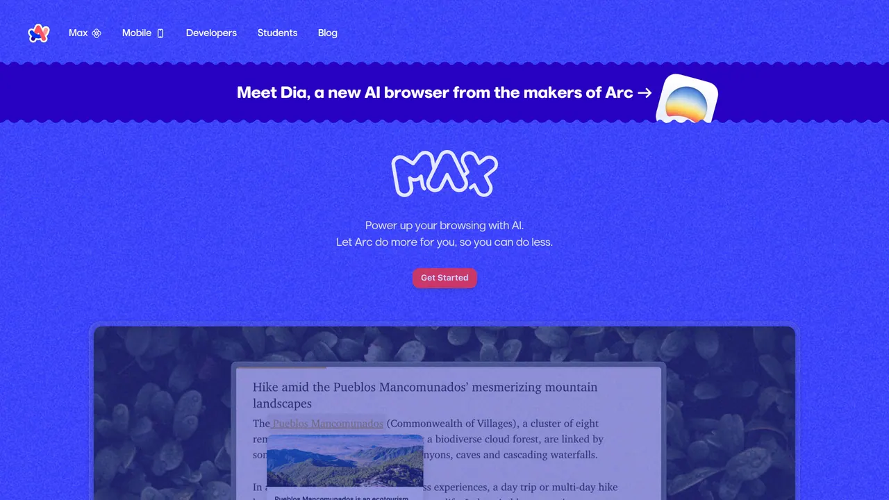 Screenshot of Arc Max