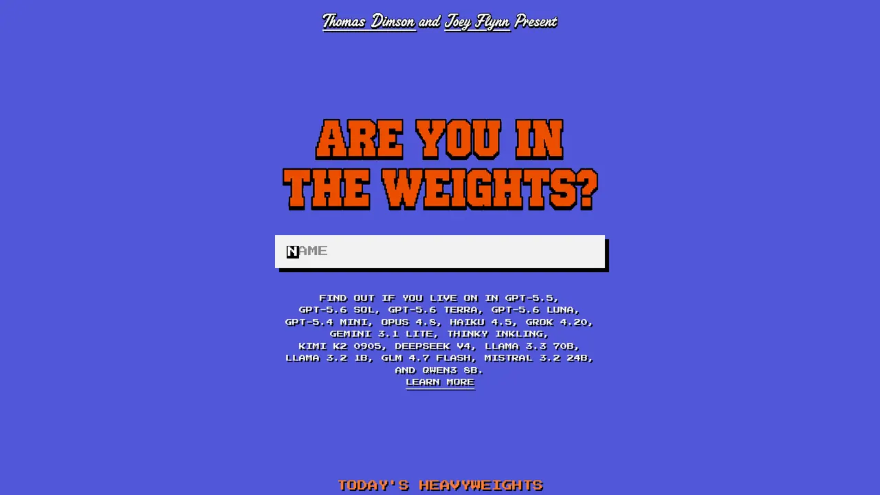 Are you in the Weights? screenshot