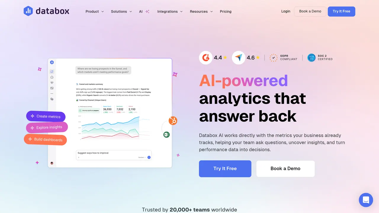 Screenshot of Artifacts by Databox