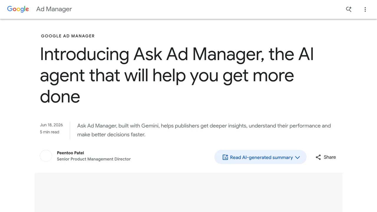 Screenshot of Ask Ad Manager by Google Ads