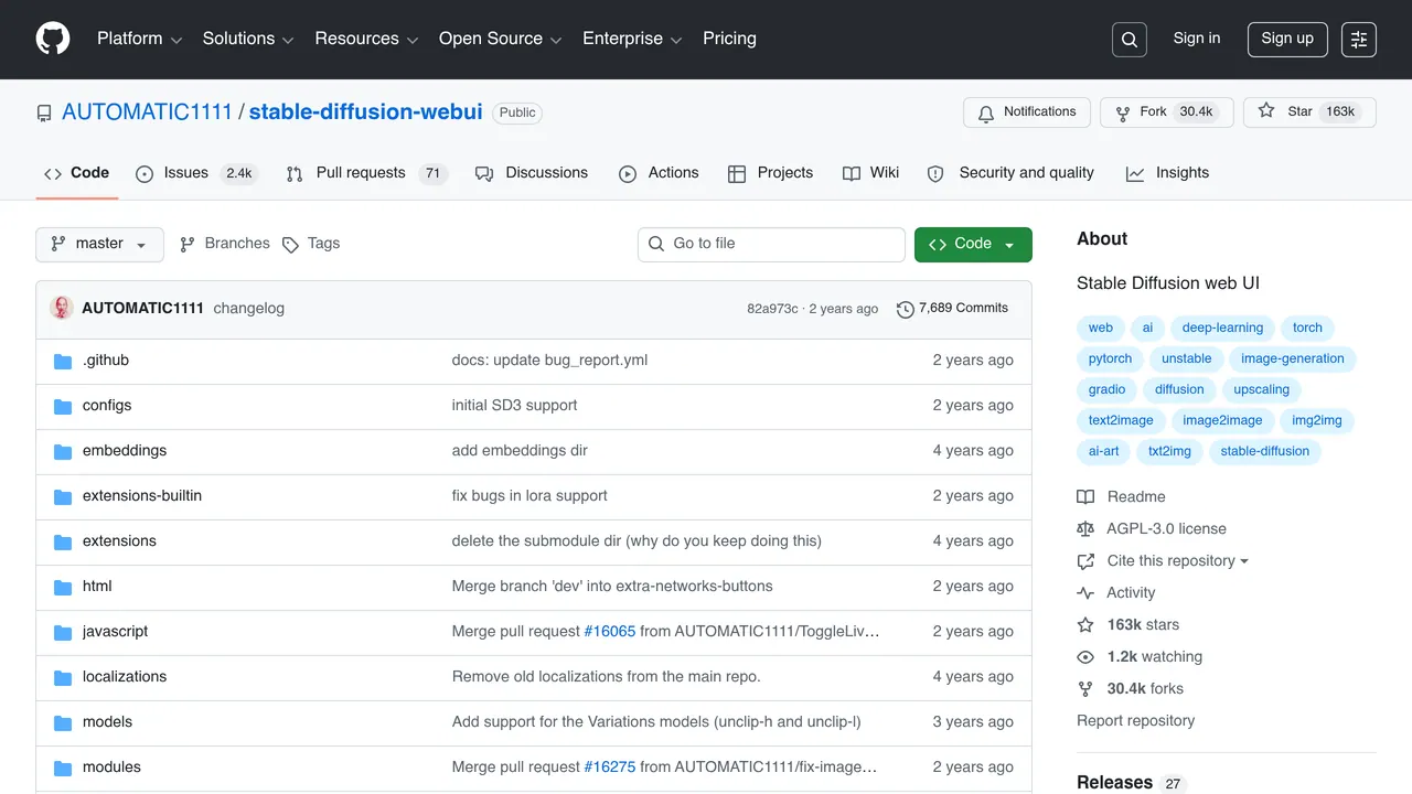 Screenshot of Automatic1111