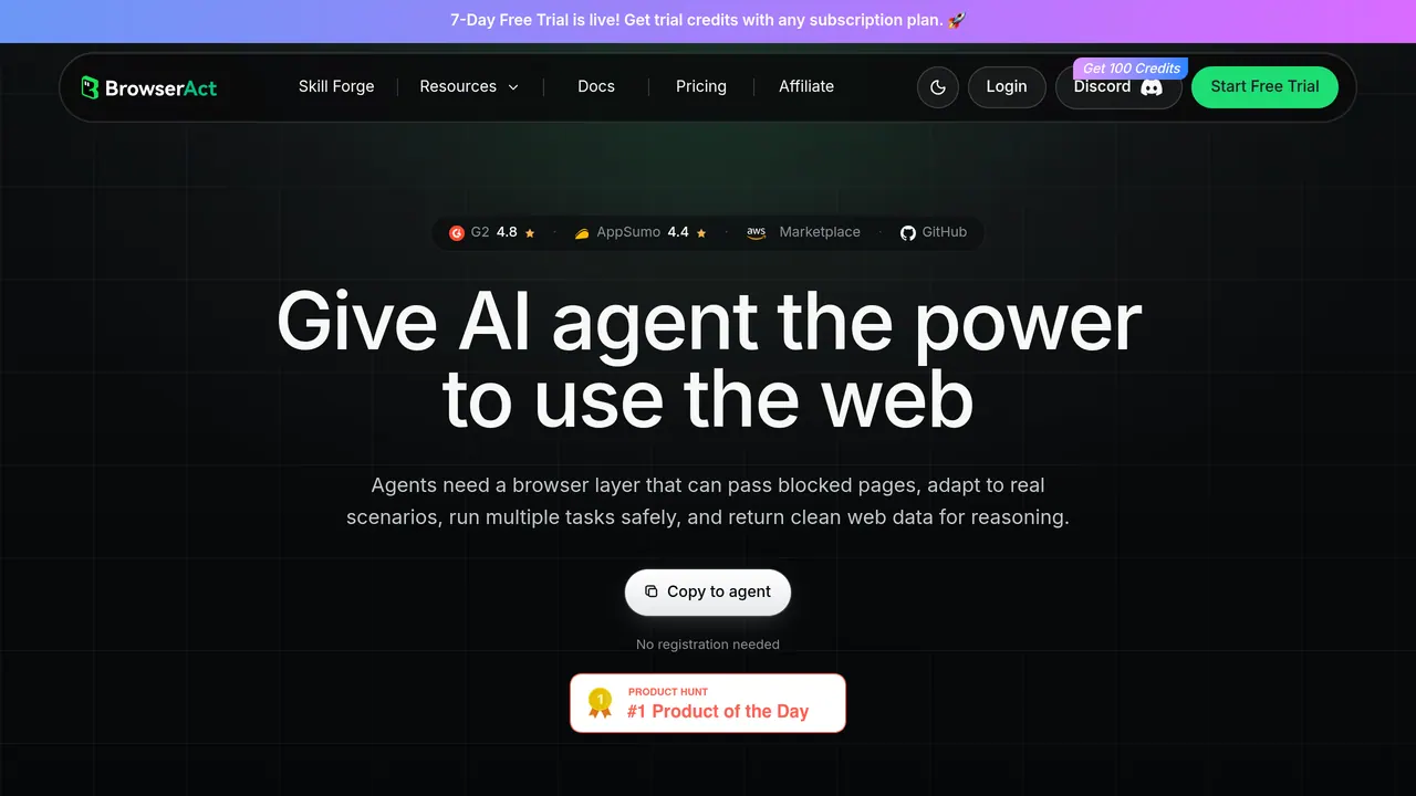 Screenshot of BrowserAct