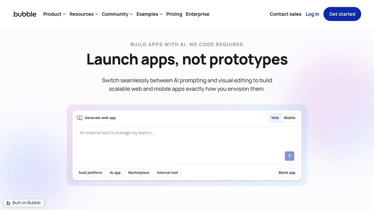 Screenshot of Bubble