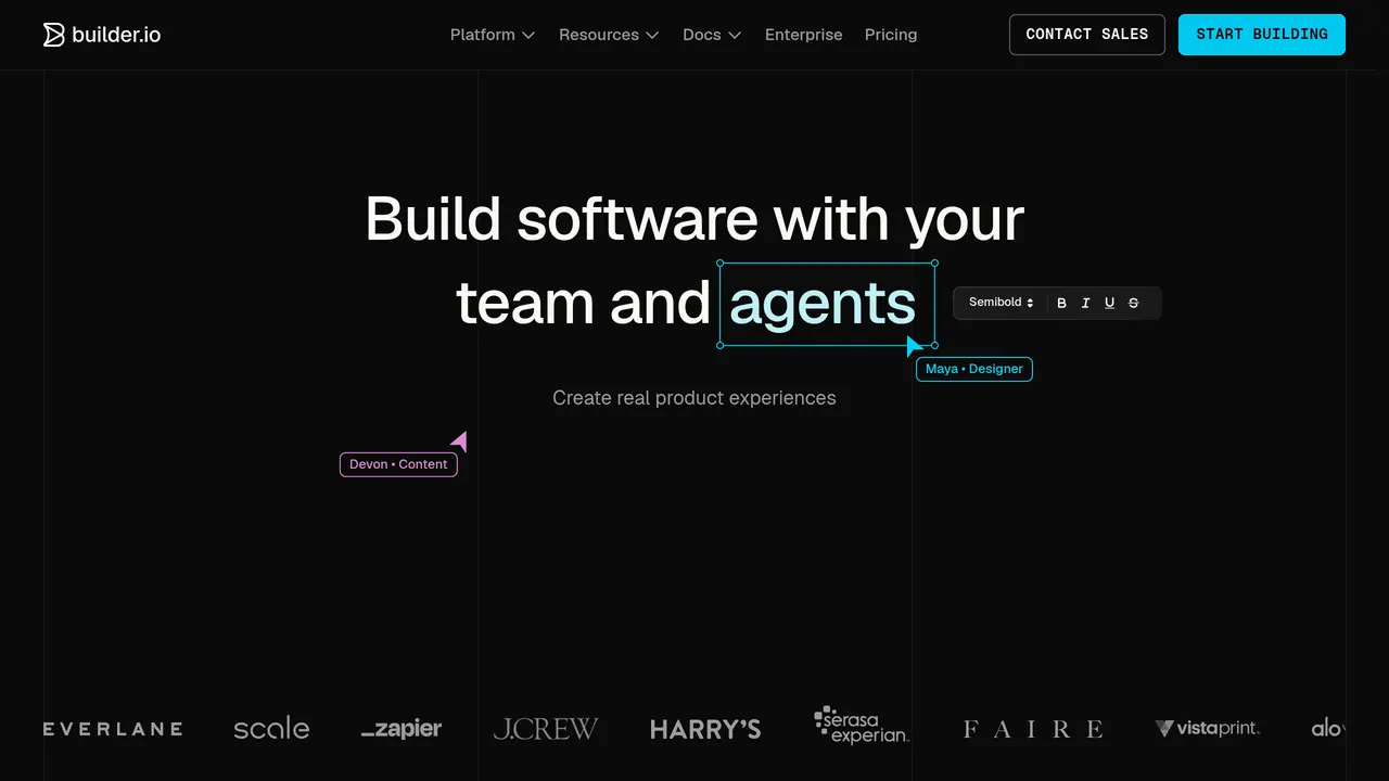 Builder.io screenshot