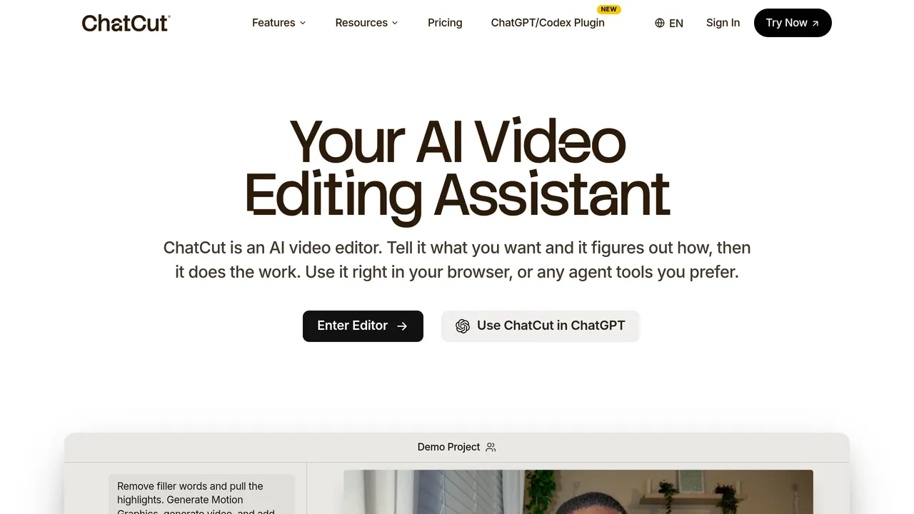 Screenshot of ChatCut