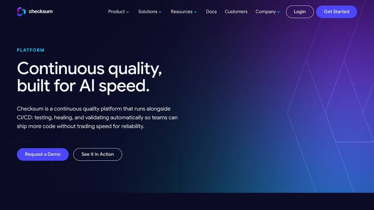 Screenshot of Checksum AI