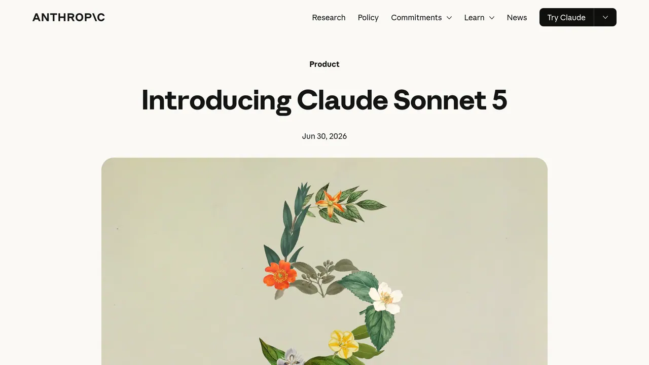 Screenshot of Claude Sonnet 5