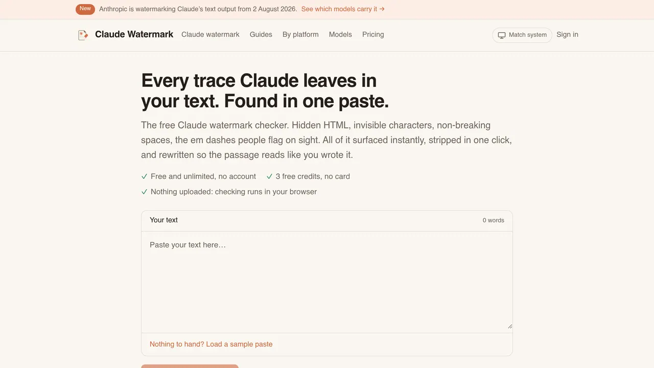 Screenshot of Claude Watermark Remover