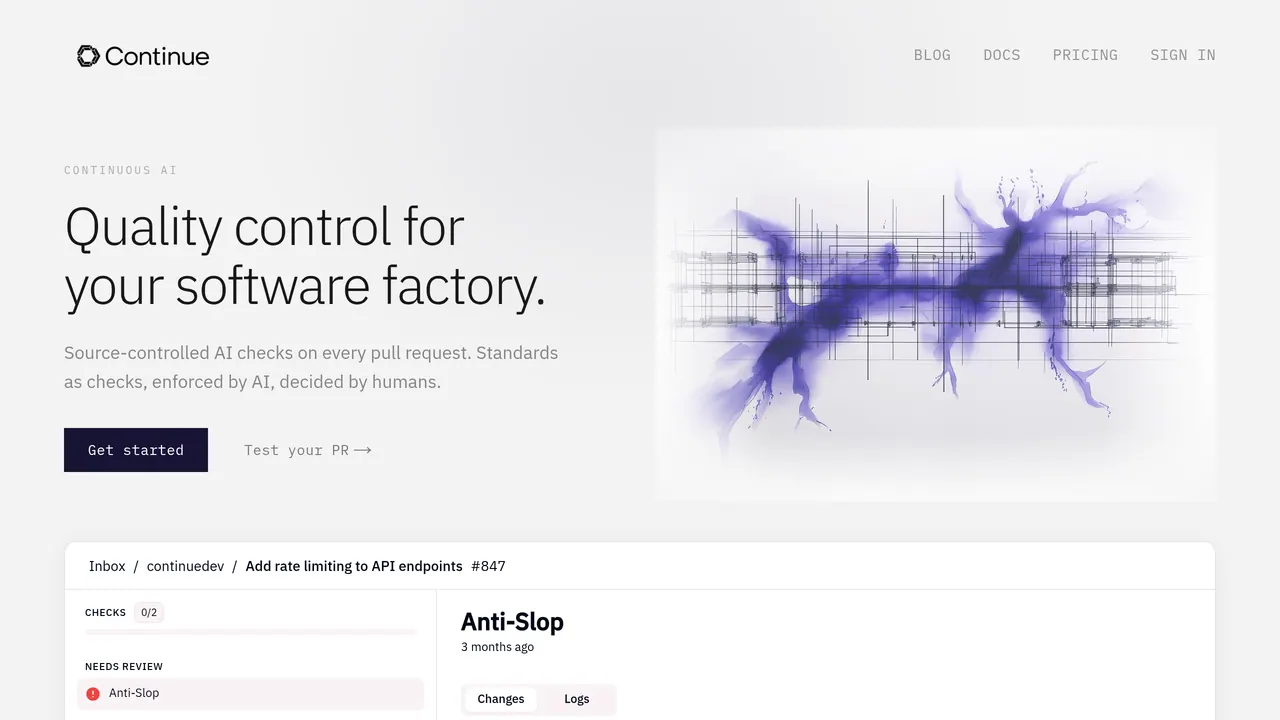 Screenshot of Continue