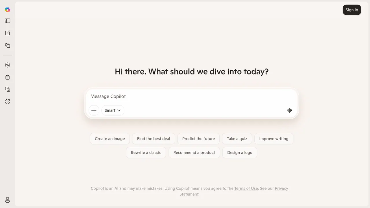 Screenshot of Microsoft Copilot