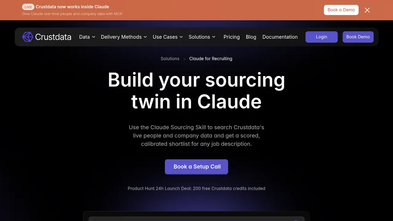 Crustdata Recruiter screenshot