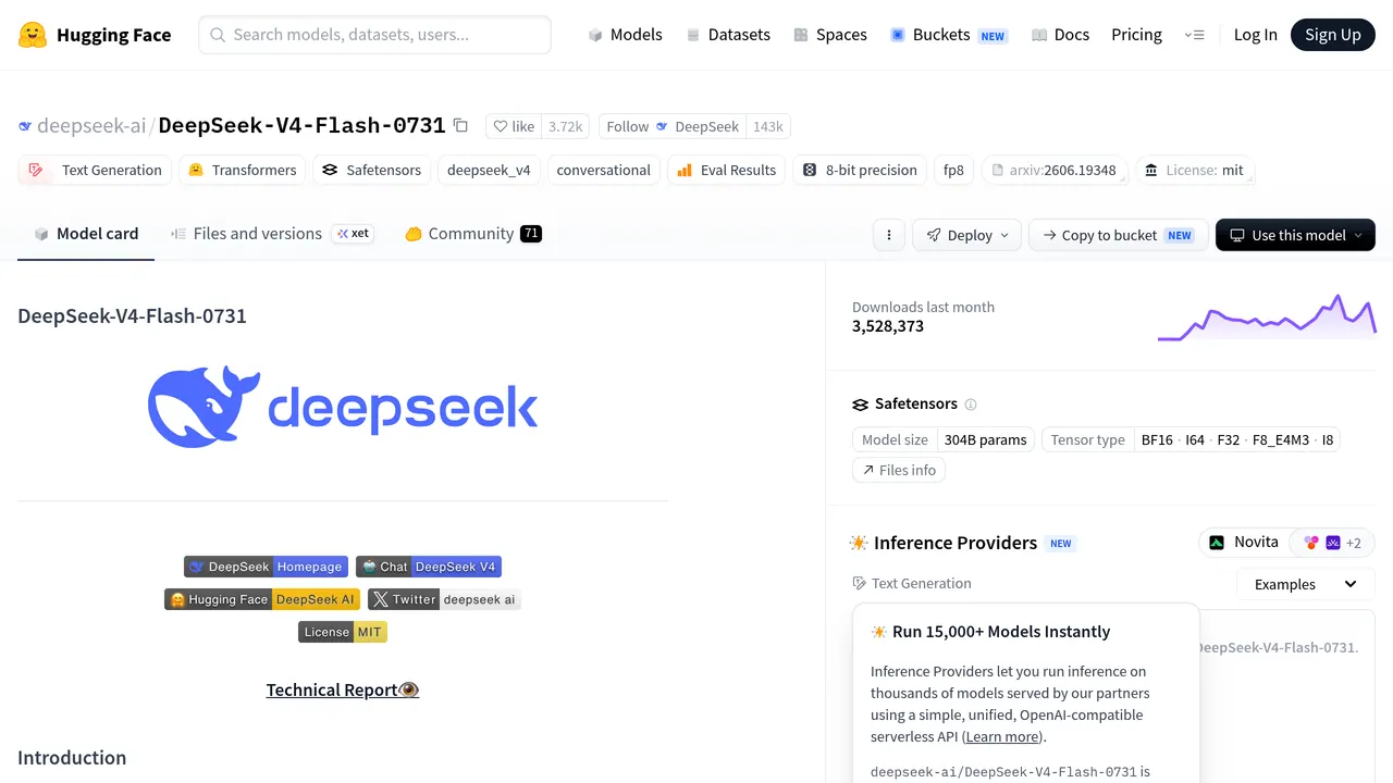 DeepSeek-V4-Flash-0731 screenshot