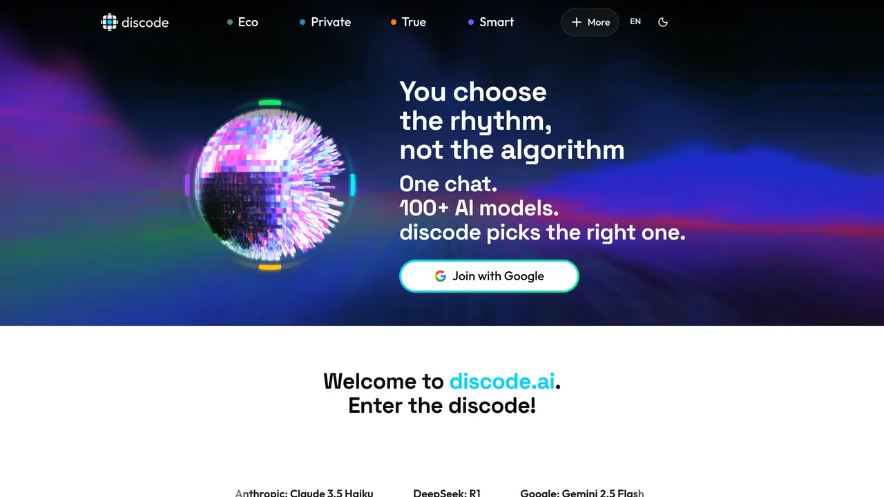 Screenshot of discode.ai