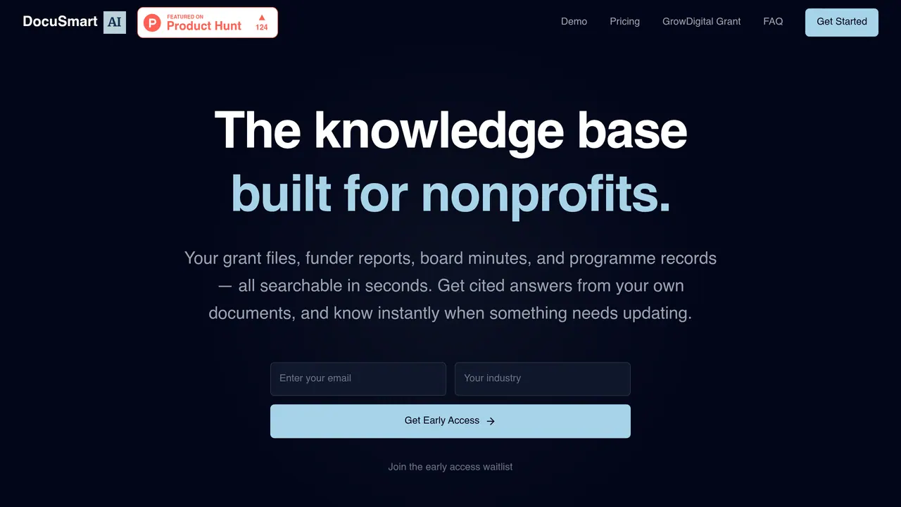 Screenshot of DocuSmart AI