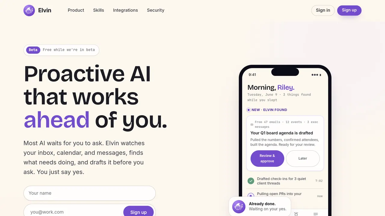 Screenshot of Elvin