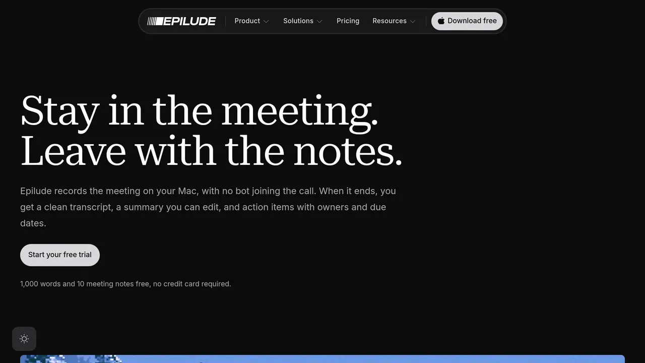 Screenshot of Epilude Notetaker