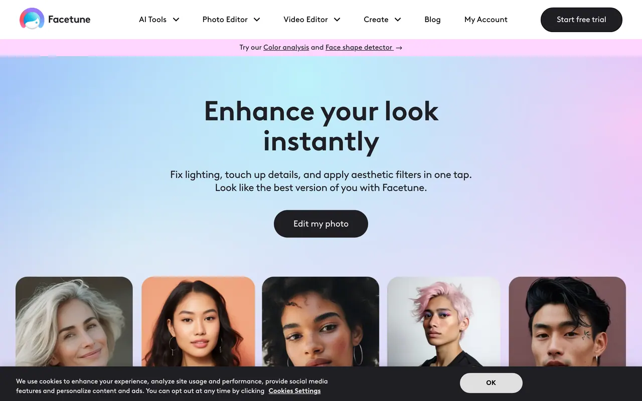 Screenshot of Facetune