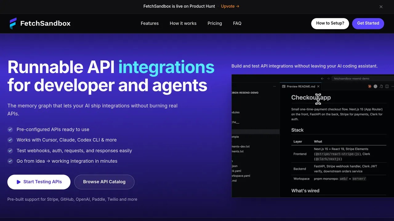 Screenshot of FetchSandbox