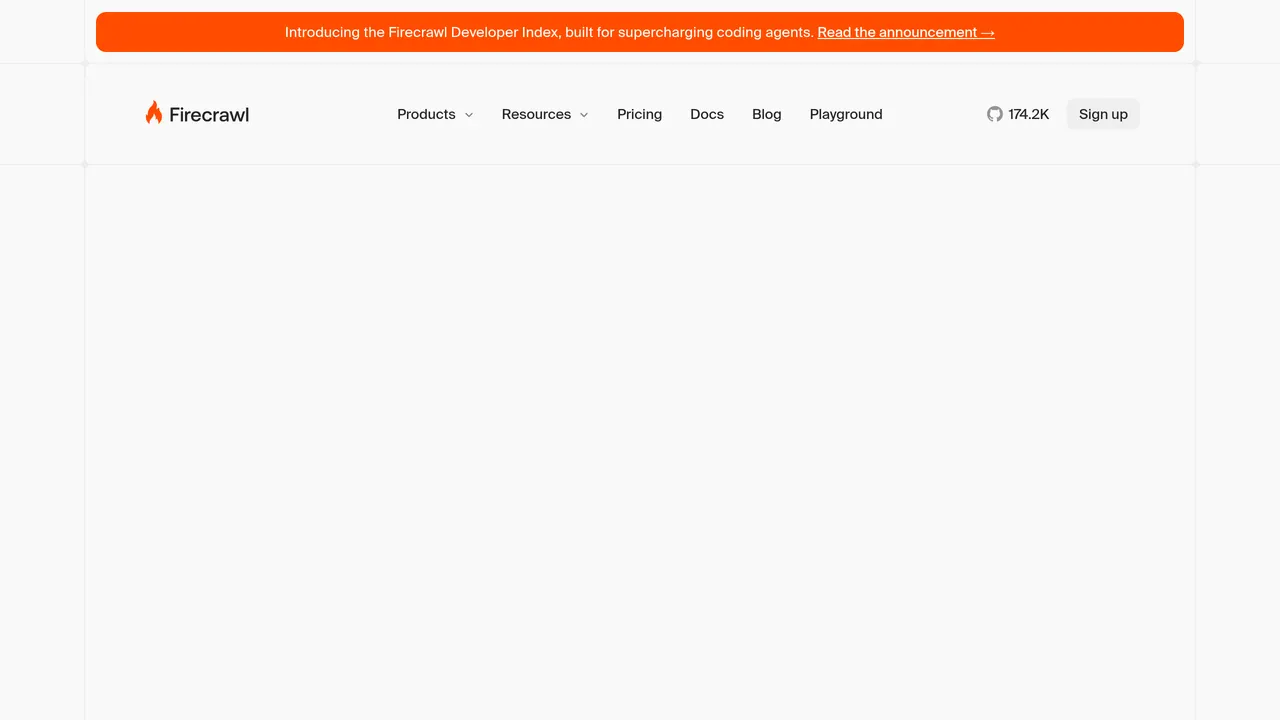 Screenshot of Firecrawl Developer Index