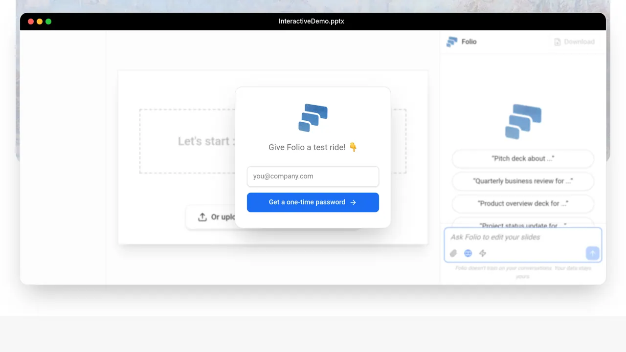 Screenshot of Folio AI