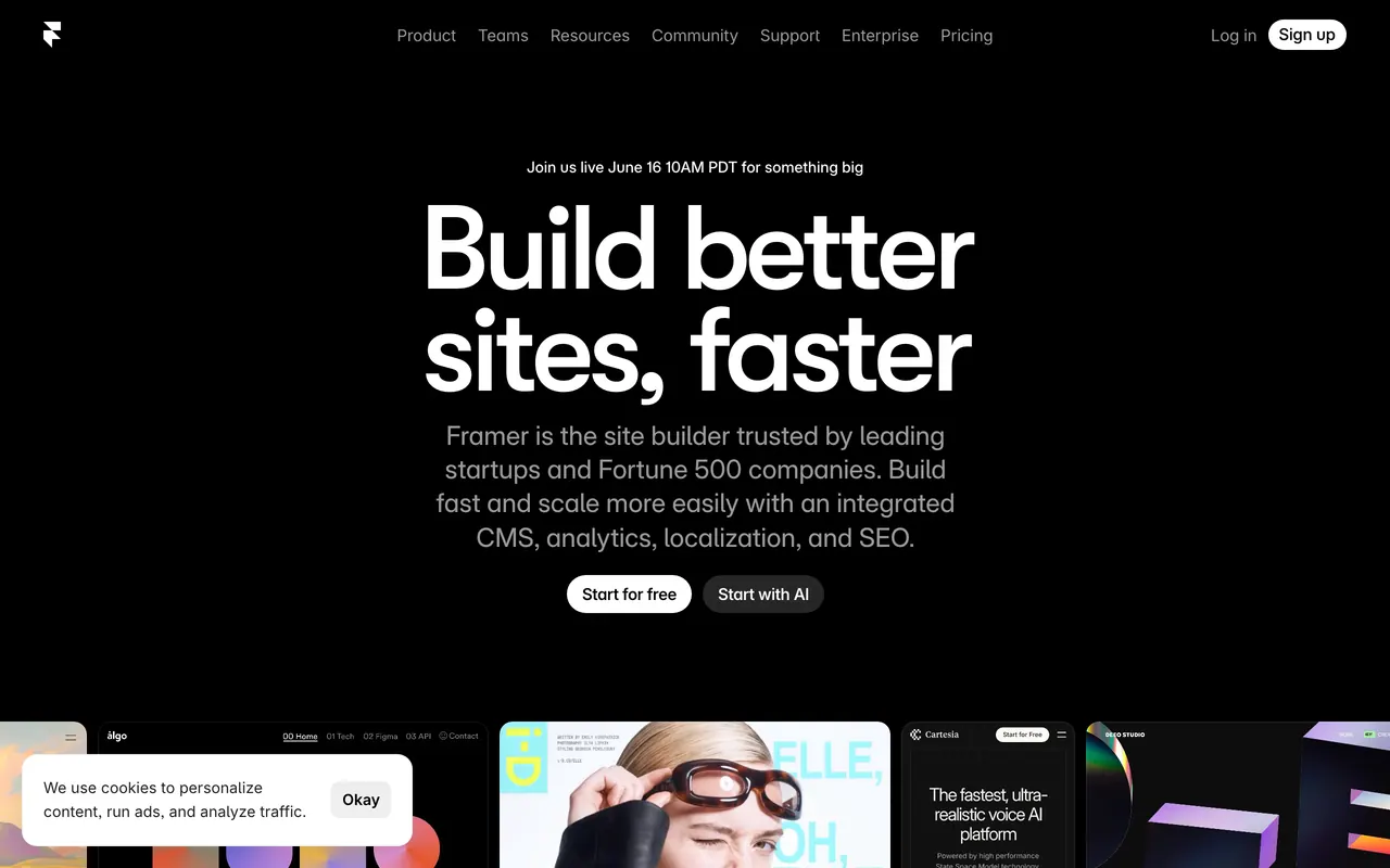Screenshot of Framer