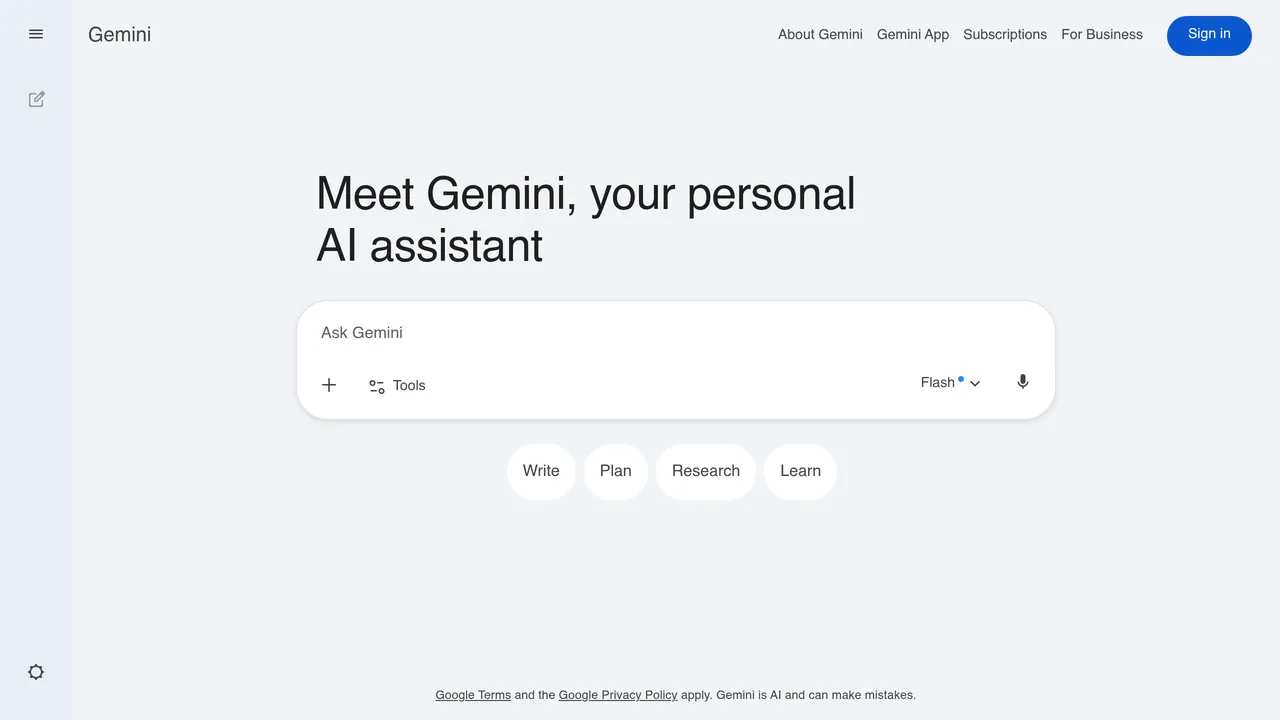 Screenshot of Gemini