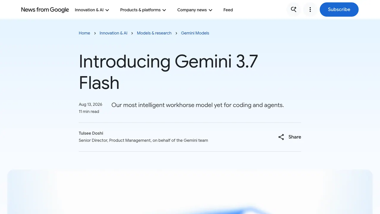 Screenshot of Gemini 3.7 Flash