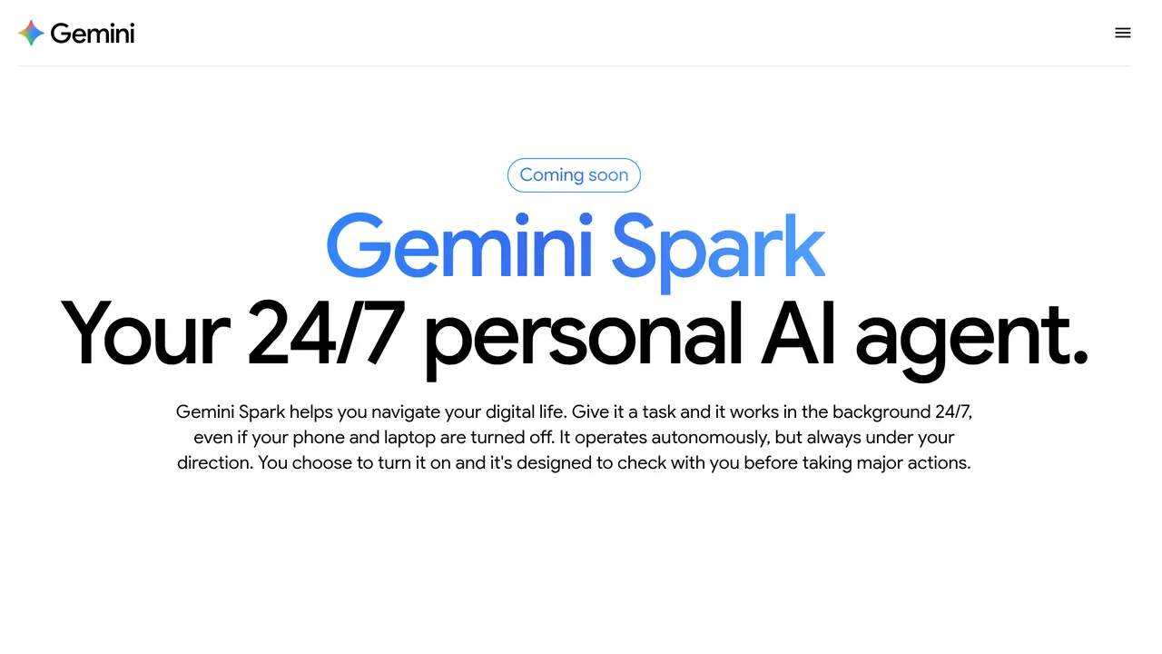 Screenshot of Gemini Spark
