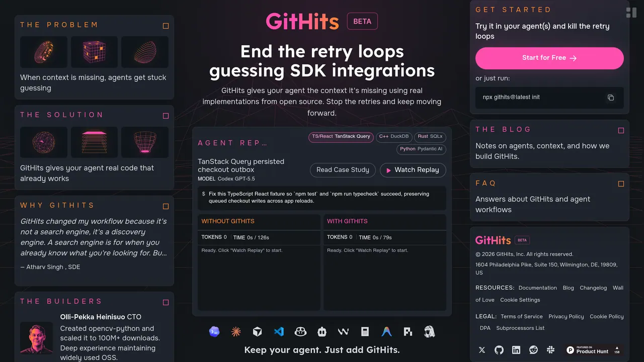Screenshot of GitHits beta 0.9