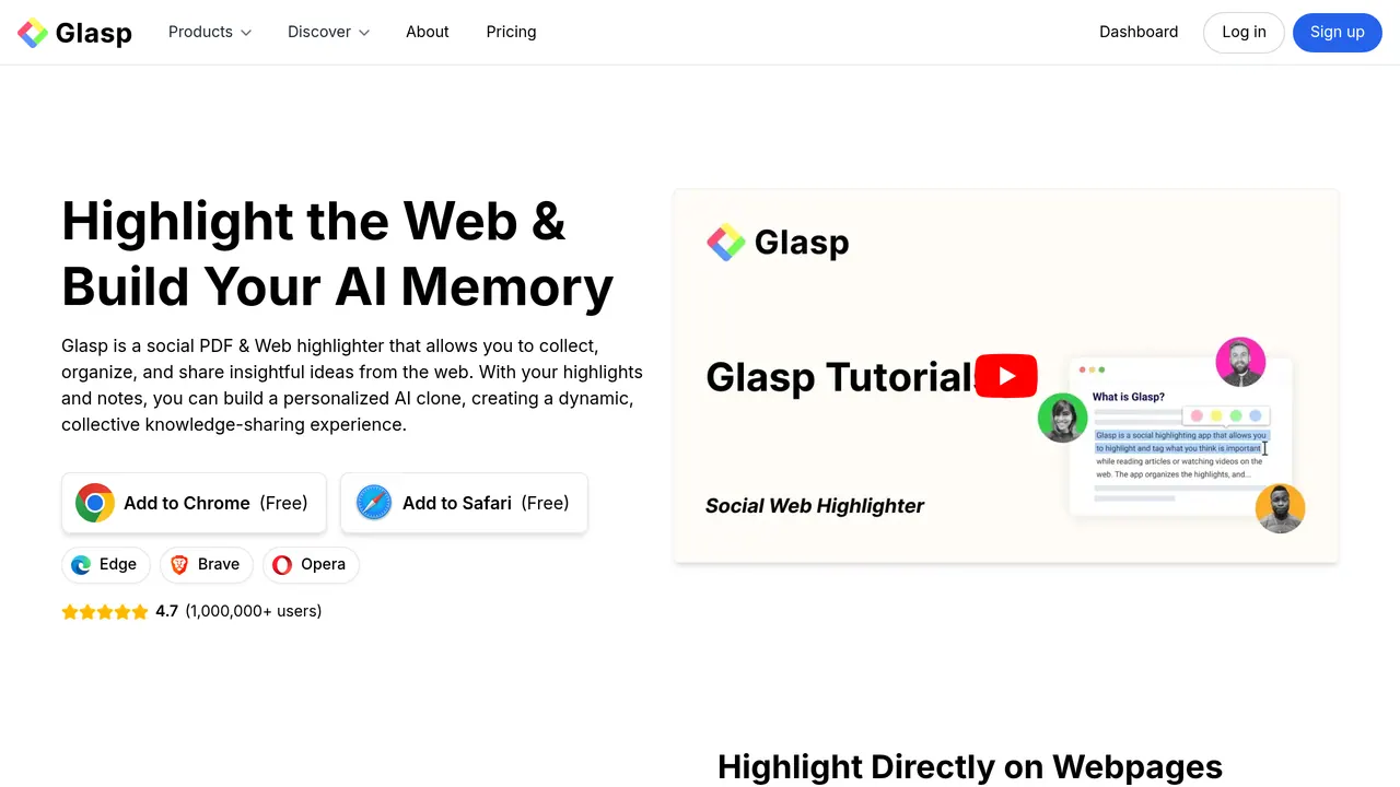 Screenshot of Glasp