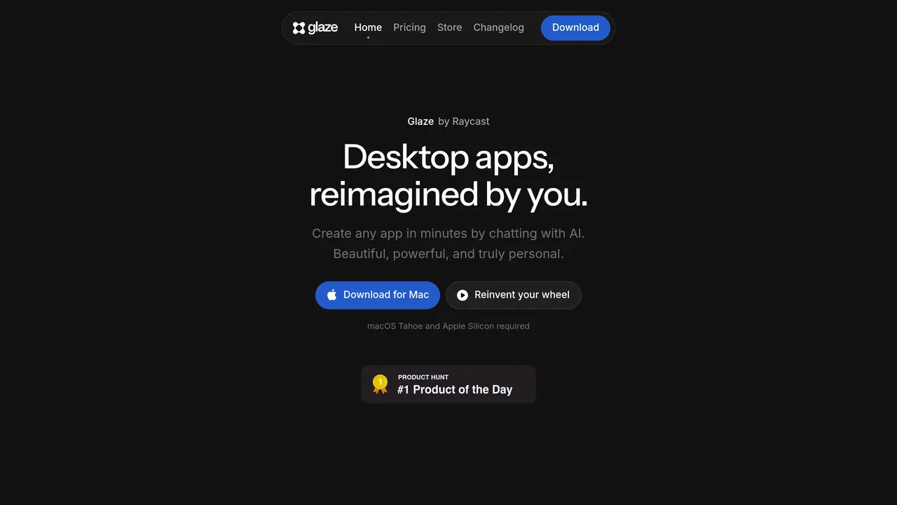 Screenshot of Glaze by Raycast