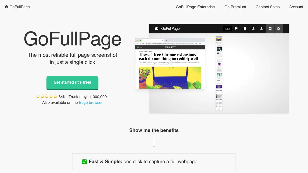 Screenshot of GoFullPage