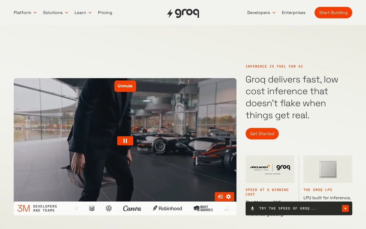 Screenshot of Groq