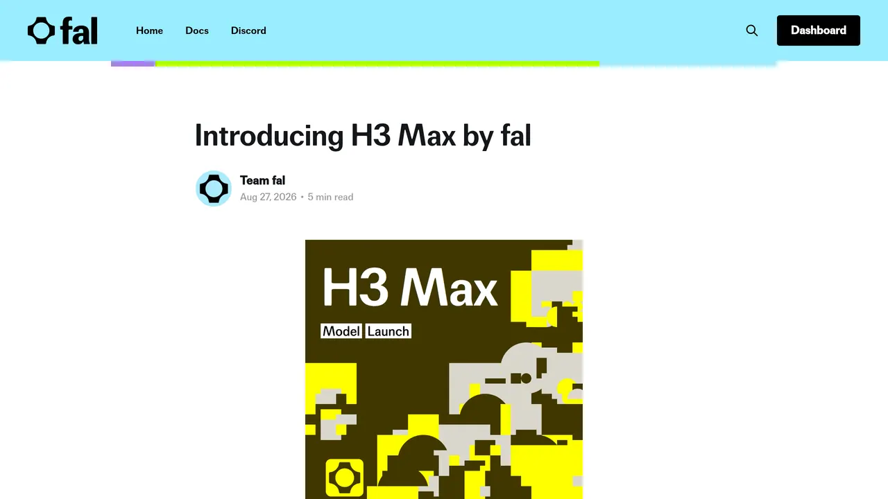 Screenshot of H3 Max by fal