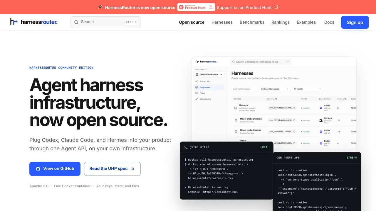 Screenshot of HarnessRouter Community Edition