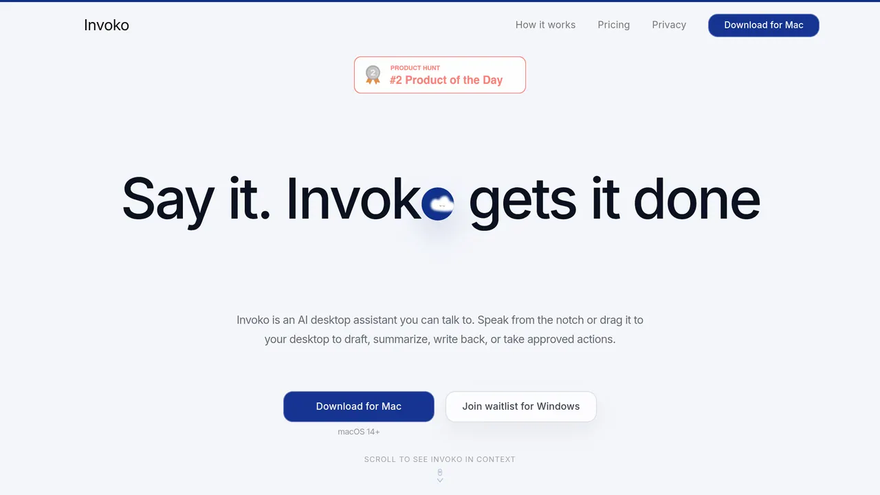 Screenshot of Invoko