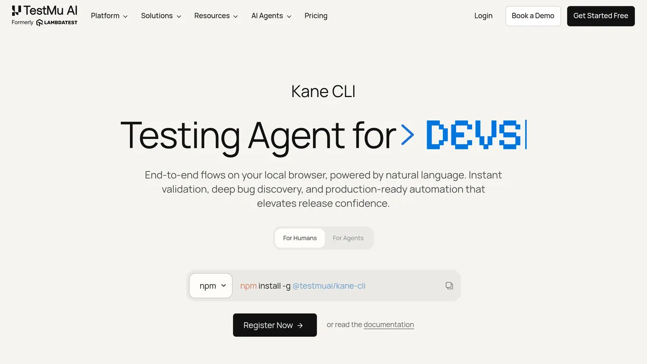 Screenshot of Kane CLI