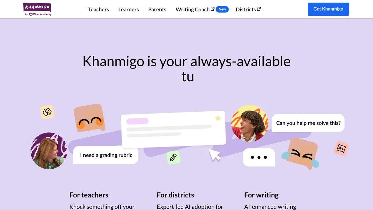 Screenshot of Khanmigo