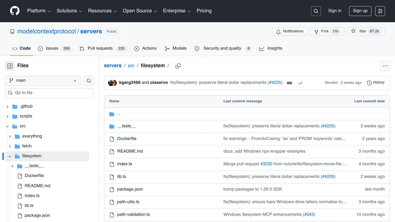 Filesystem MCP Server screenshot