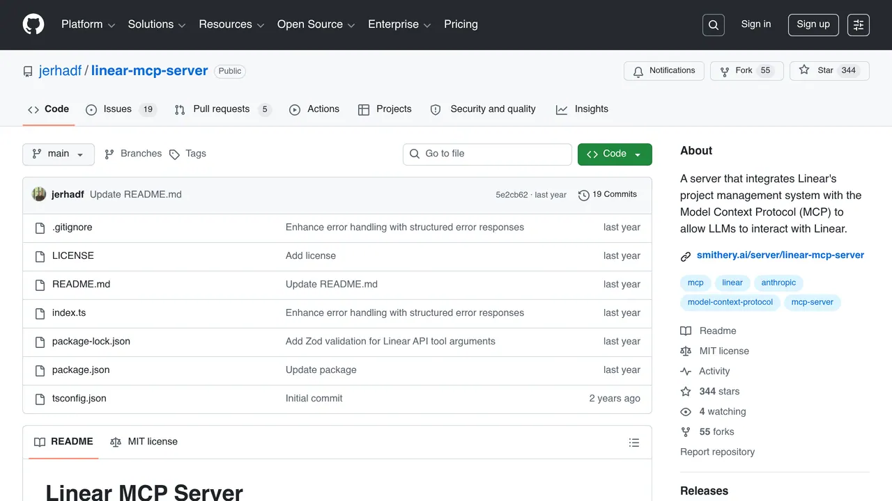 Linear MCP Server screenshot